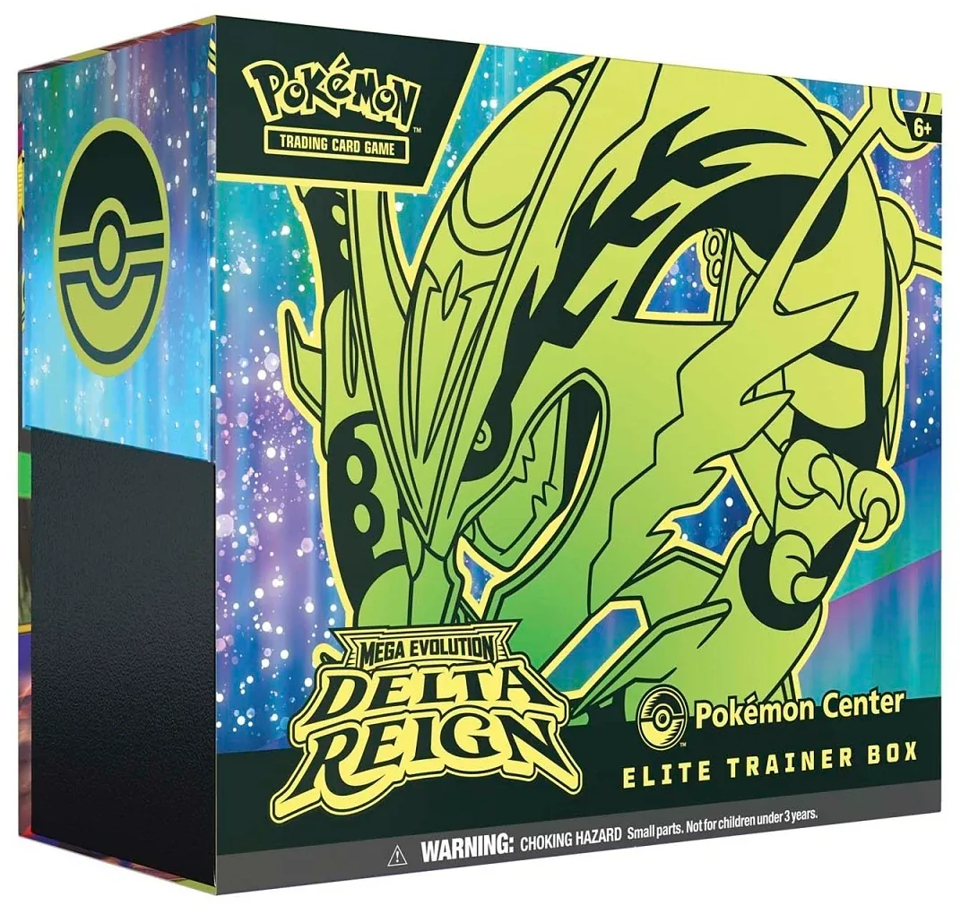 Delta Reign Pok&eacute;mon Center Elite Trainer Box with Mega Rayquaza artwork