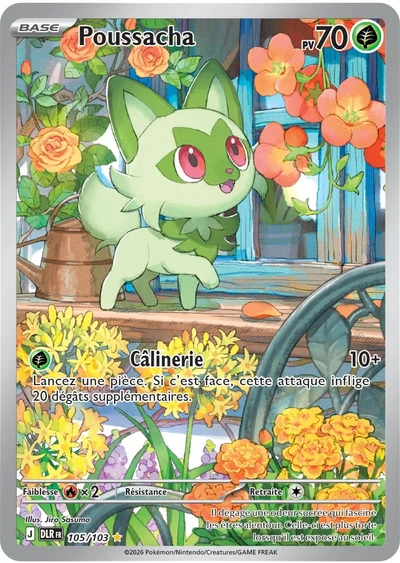 Sprigatito &mdash; Delta Reign 105/103 (French scan)