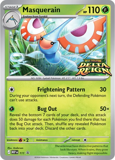 Masquerain prerelease promo &mdash; MEP 111, Delta Reign Build & Battle Box