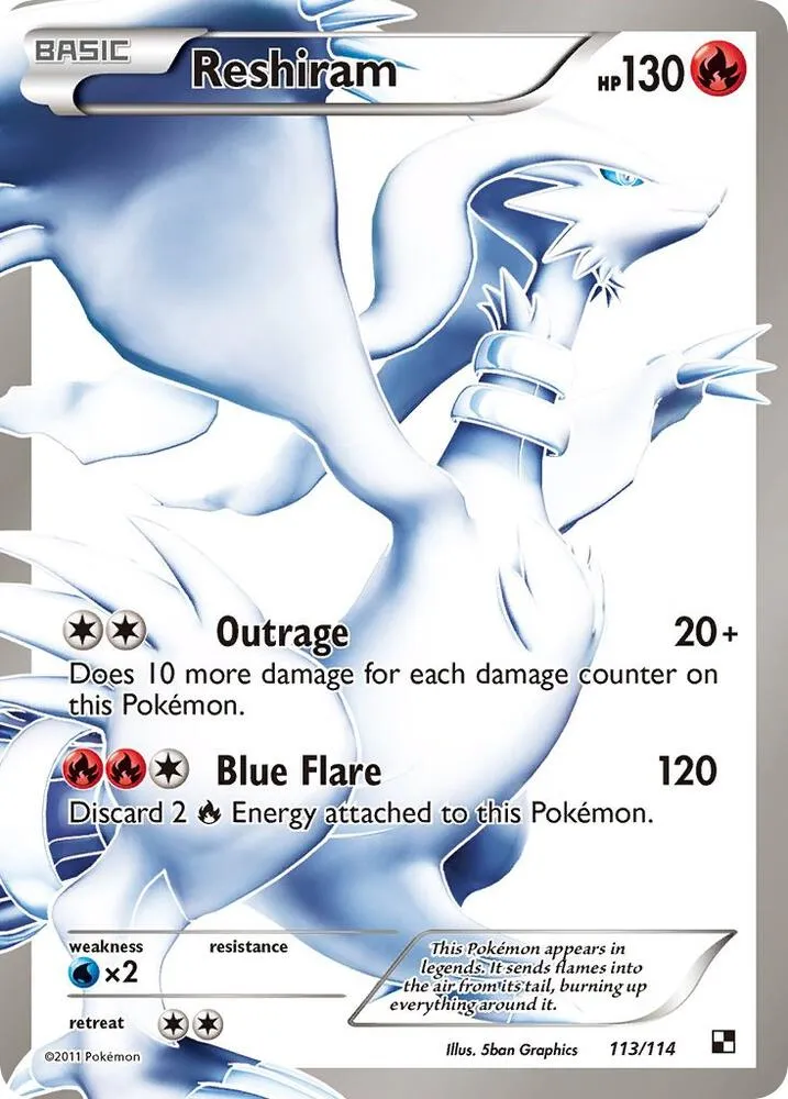 Reshiram 113/114 Full Art - Black & White